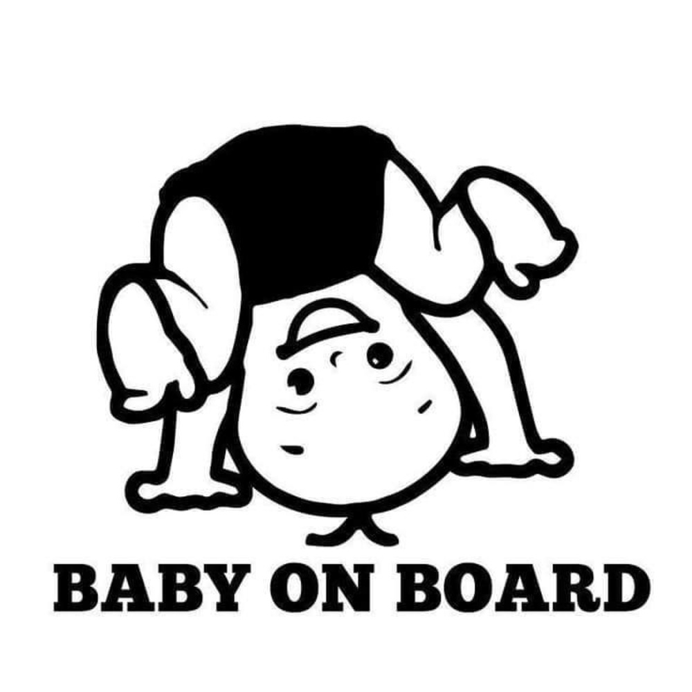 Black and White Baby On Board Decal